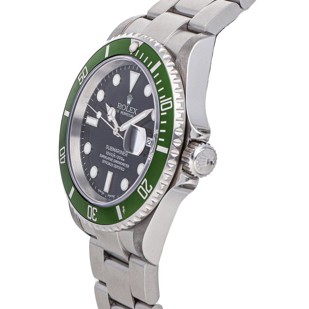 

Rolex Black Stainless Steel Submariner Date "Kermit" 16610LV Men's Wristwatch 40 MM