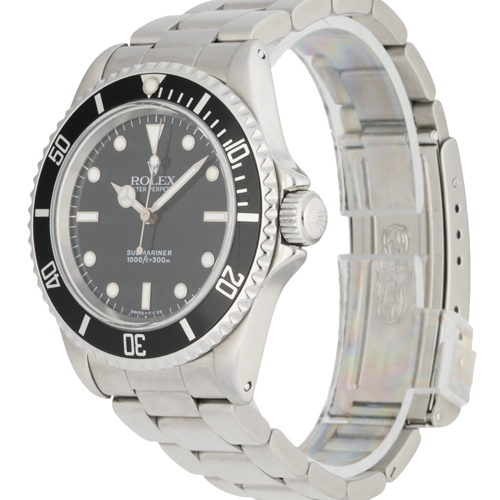 

Rolex Black Stainless Steel Oyster Perpetual Submariner 14060 Men's Wristwatch 40 MM