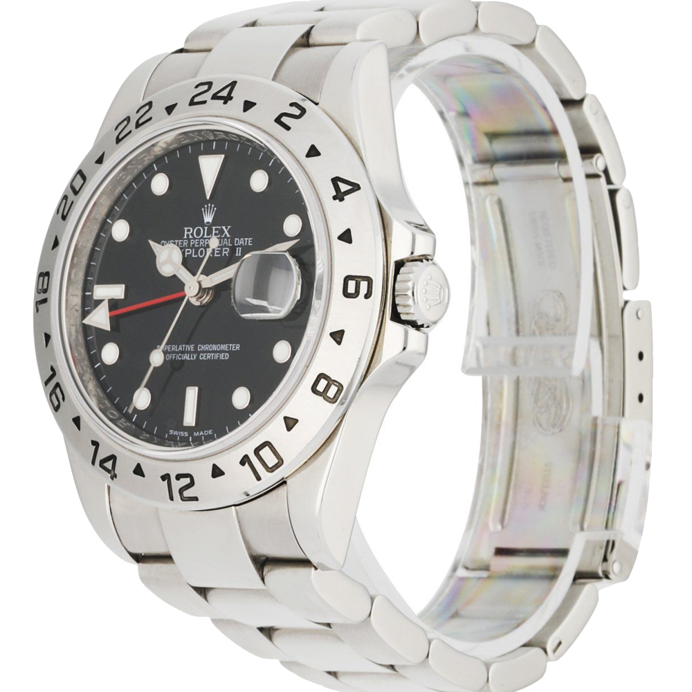 

Rolex Black Stainless Steel Explorer II 16570 Men's Wristwatch 40 MM