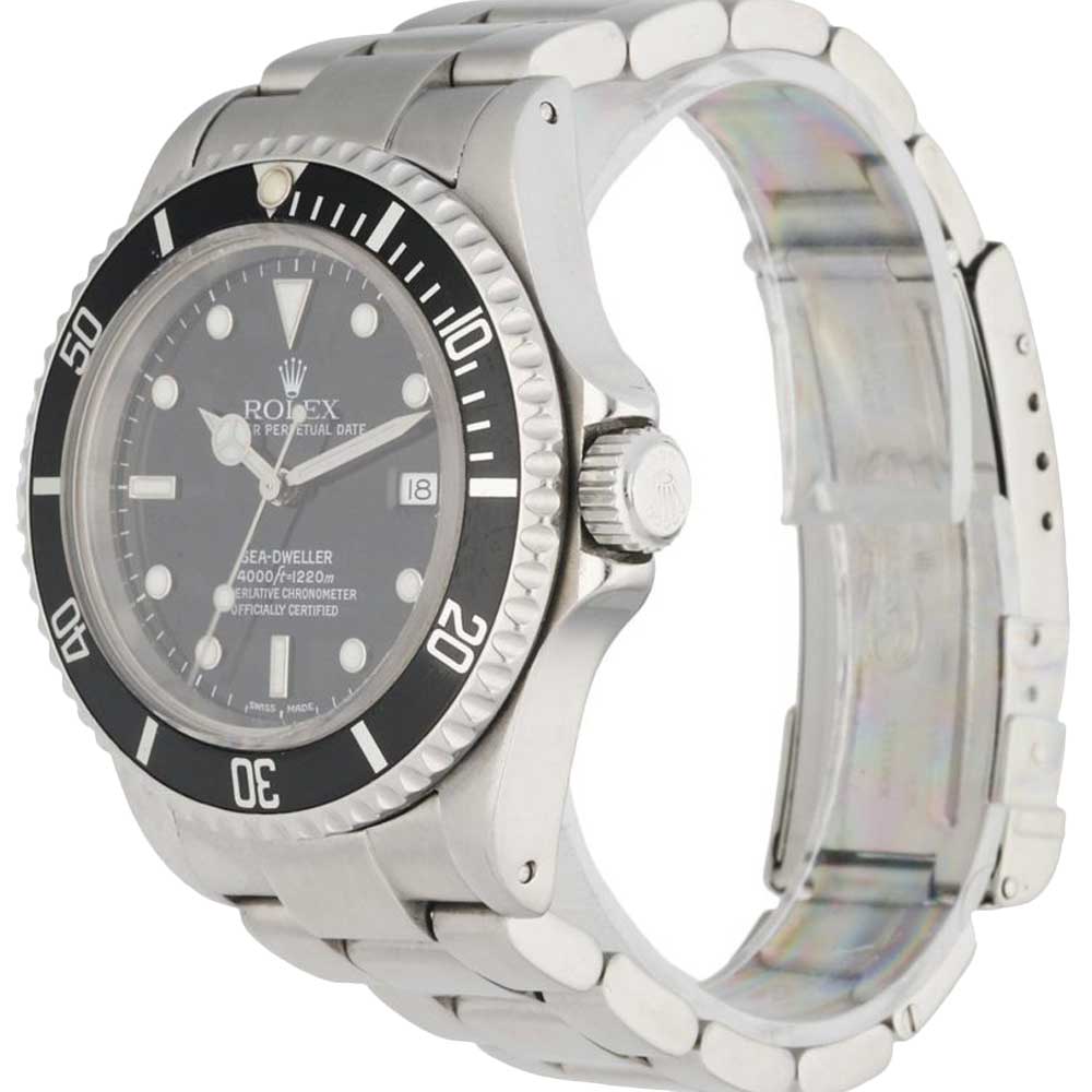 

Rolex Black Stainless Steel Oyster Perpetual Sea-Dweller 16600 Men's Wristwatch 40 MM