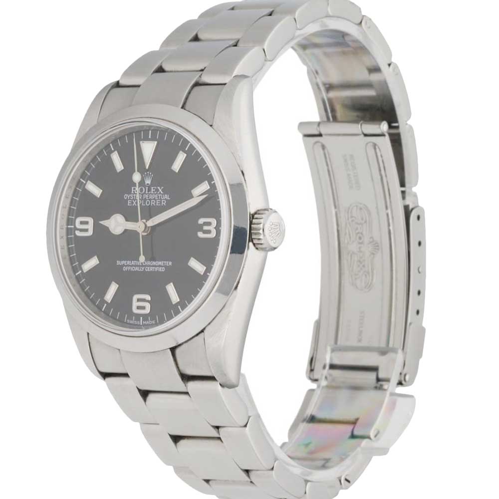 

Rolex Black Stainless Steel Explorer 114270 Men's Wristwatch 36 MM