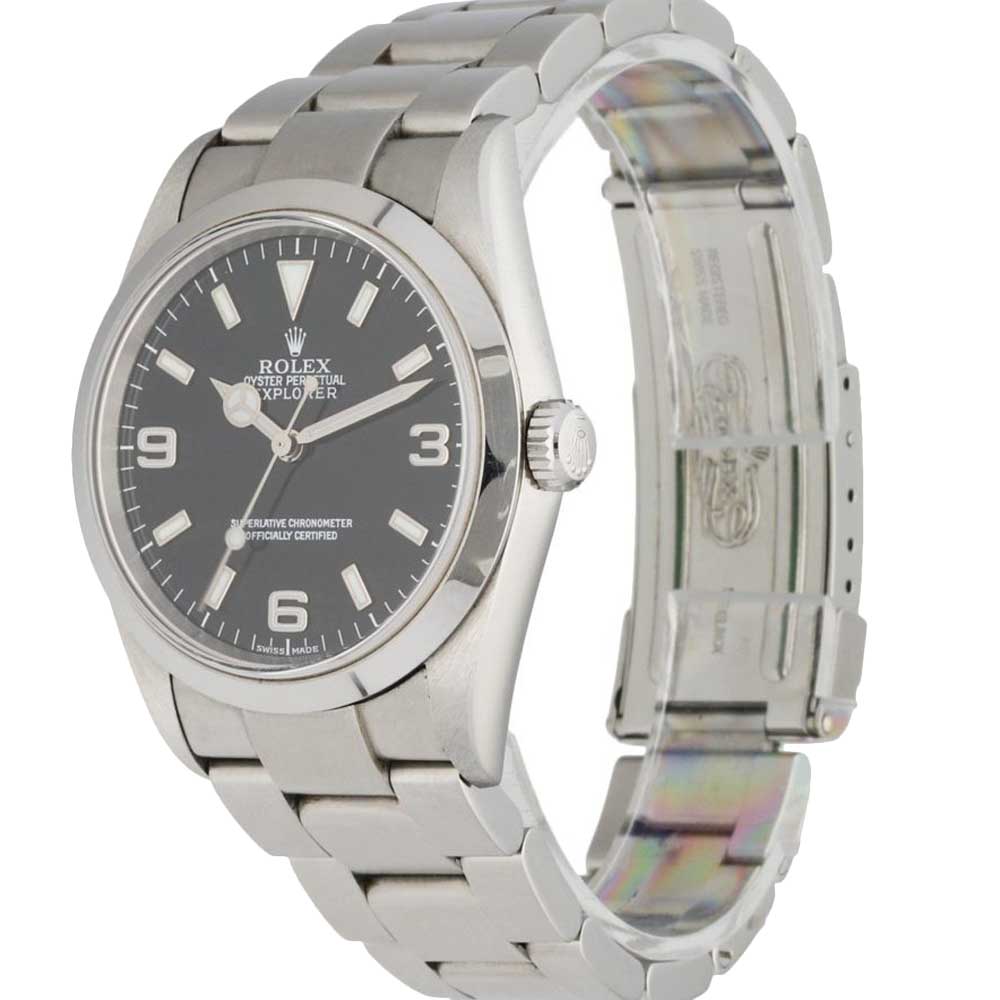 

Rolex Black Stainless Steel Explorer 114270 Men's Wristwatch 36 MM