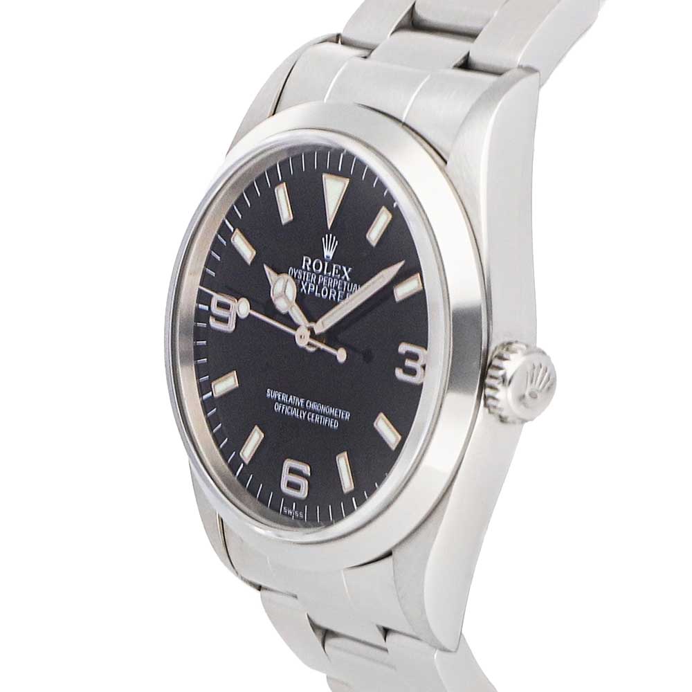 

Rolex Black Stainless Steel Explorer 14270 Men's Wristwatch 36 MM