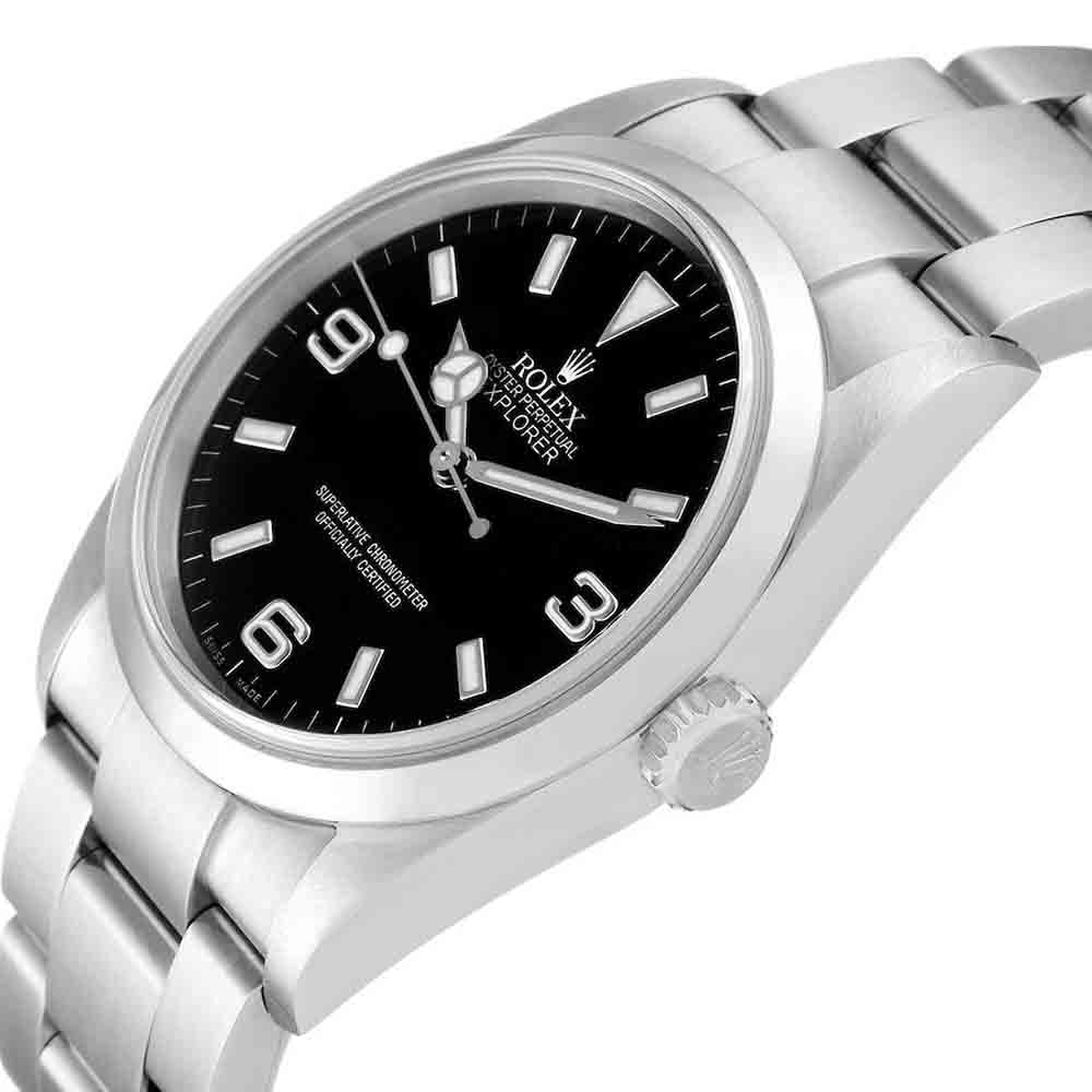 

Rolex Black Stainless Steel Explorer I 114270 Men's Wristwatch 36 MM