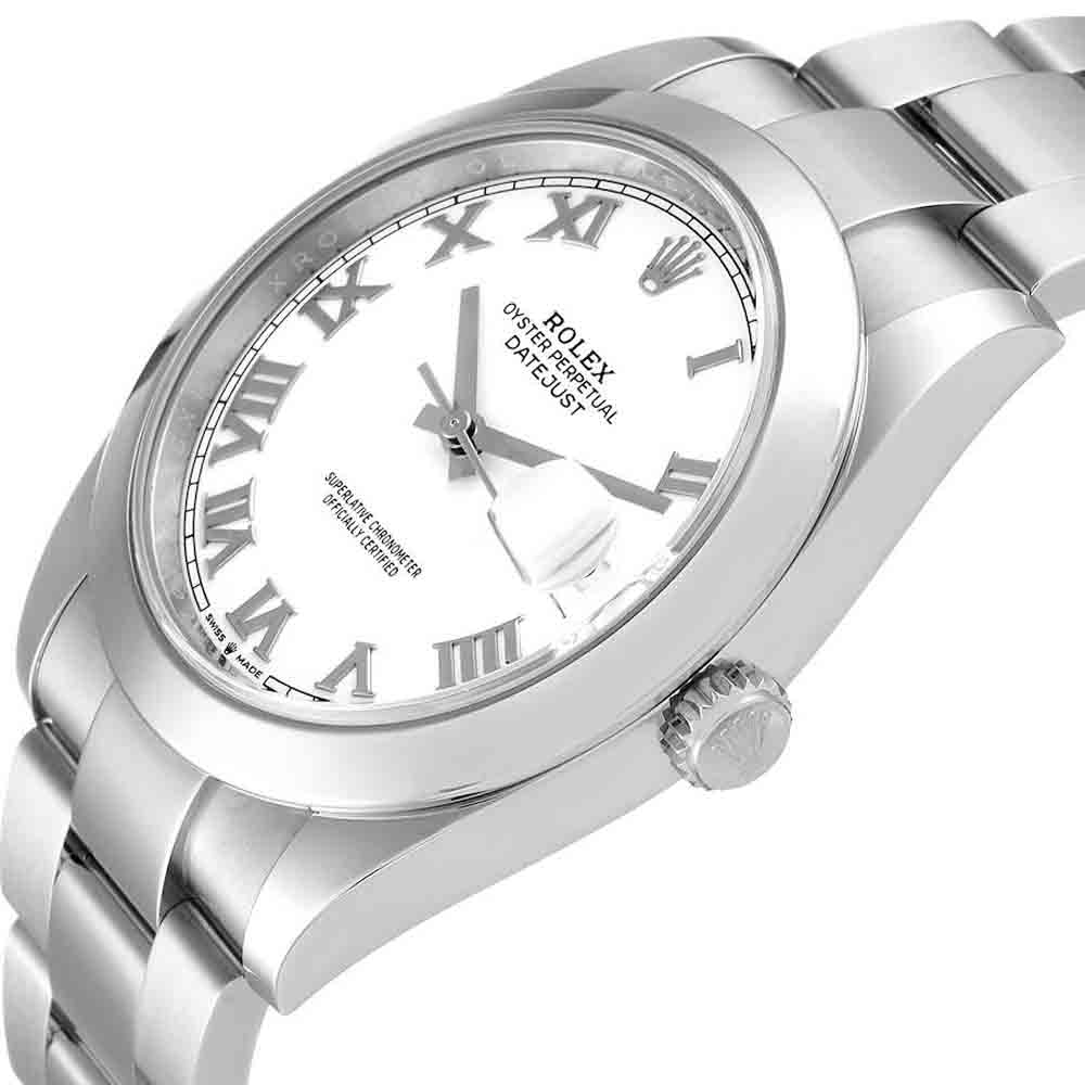 

Rolex White Stainless Steel Datejust 126300 Men's Wristwatch 41 MM