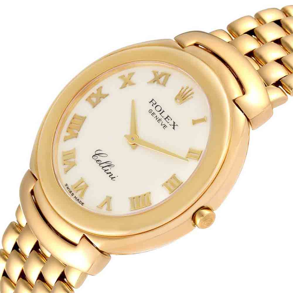 

Rolex Ivory 18k Yellow Gold Cellini 6623 Men's Wristwatch 37.5 MM, White