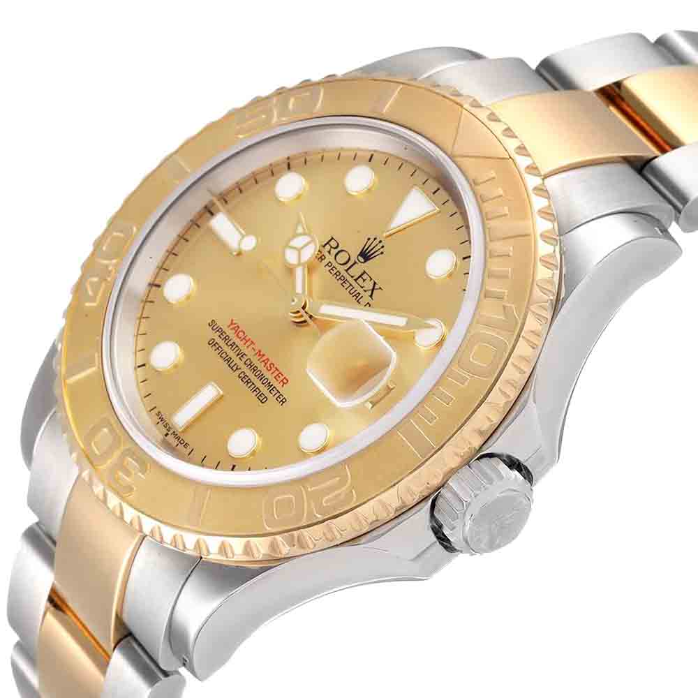 

Rolex Champagne 18K Yellow Gold And Stainless Steel Yachtmaster 16623 Men's Wristwatch 40 MM