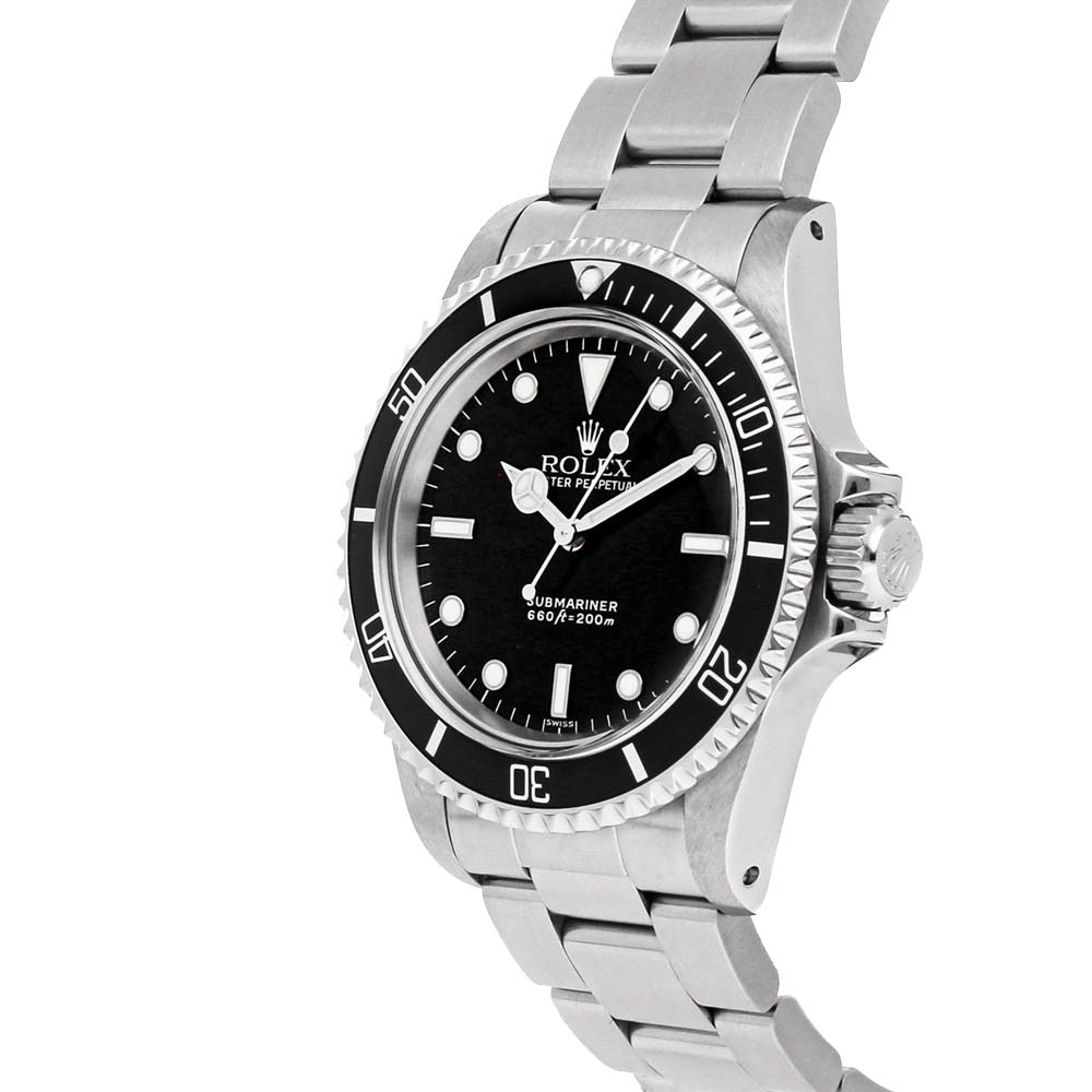 

Rolex Black Stainless Steel Vintage Submariner 5513 Men's Wristwatch 40 MM