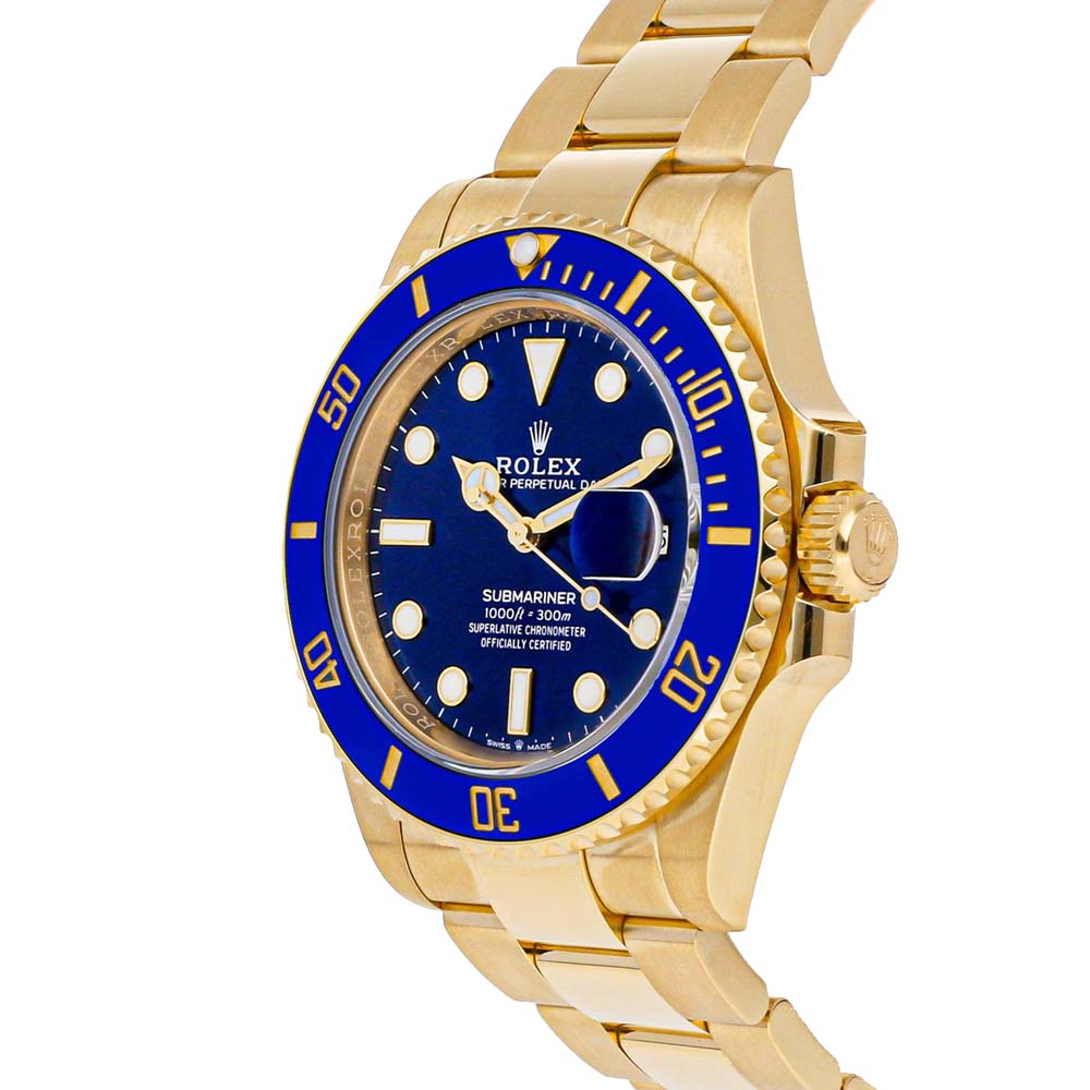 

Rolex Blue 18K Yellow Gold Submariner Date 126618LB Men's Wristwatch 41 MM