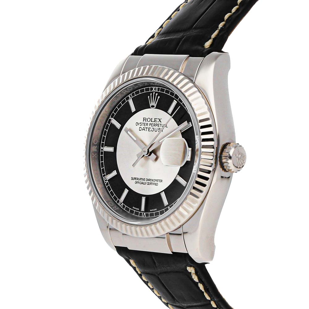 

Rolex Black 18K White Gold Datejust 116139 Men's Wristwatch 36 MM
