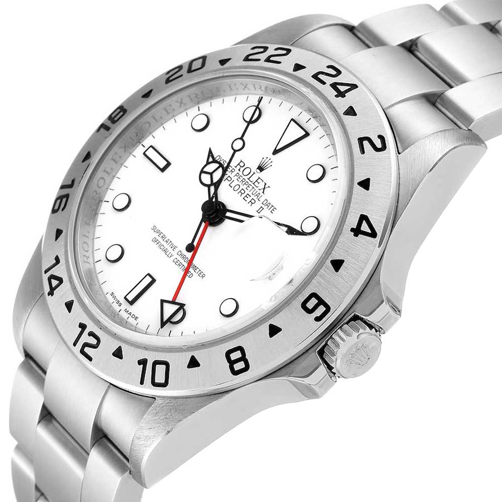 

Rolex White Stainless Steel Explorer II 16570 Men's Wristwatch 40 MM