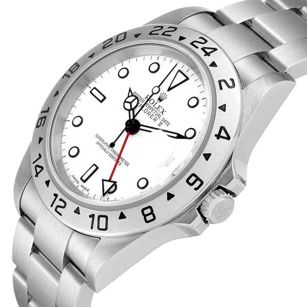 

Rolex White Stainless Steel Explorer II 16570 Men's Wristwatch 40 MM