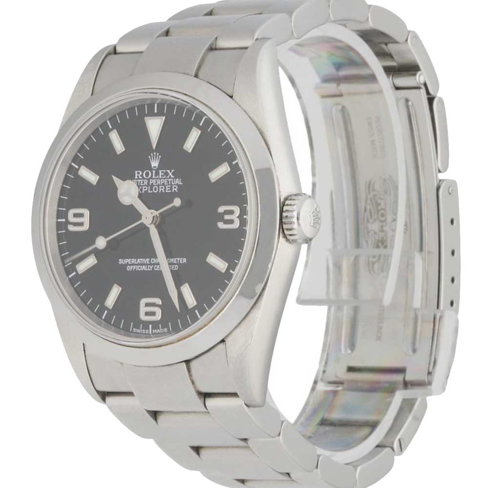 

Rolex Black Stainless Steel Explorer 114270 Men's Wristwatch 36 MM