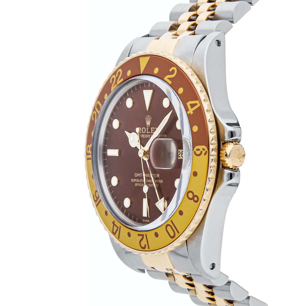 

Rolex Brown Stainless Steel GMT-Master "Rootbeer" 16753 Men's Wristwatch 40 MM