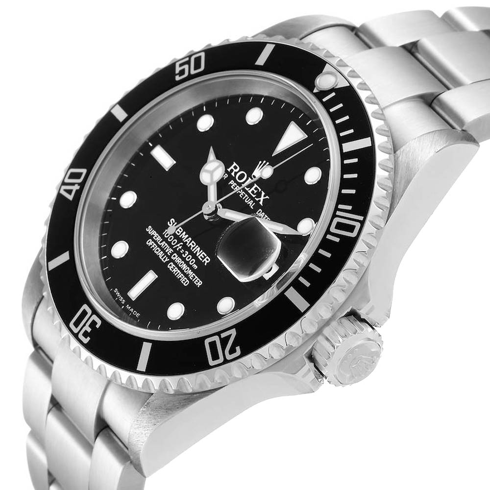 

Rolex Black Stainless Steel Submariner 16610 Men's Wristwatch 40 MM