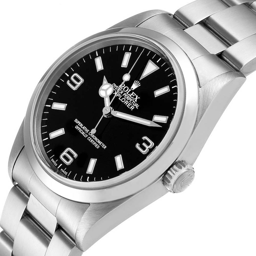 

Rolex Black Stainless Steel Explorer 14270 Men's Wristwatch 36 MM