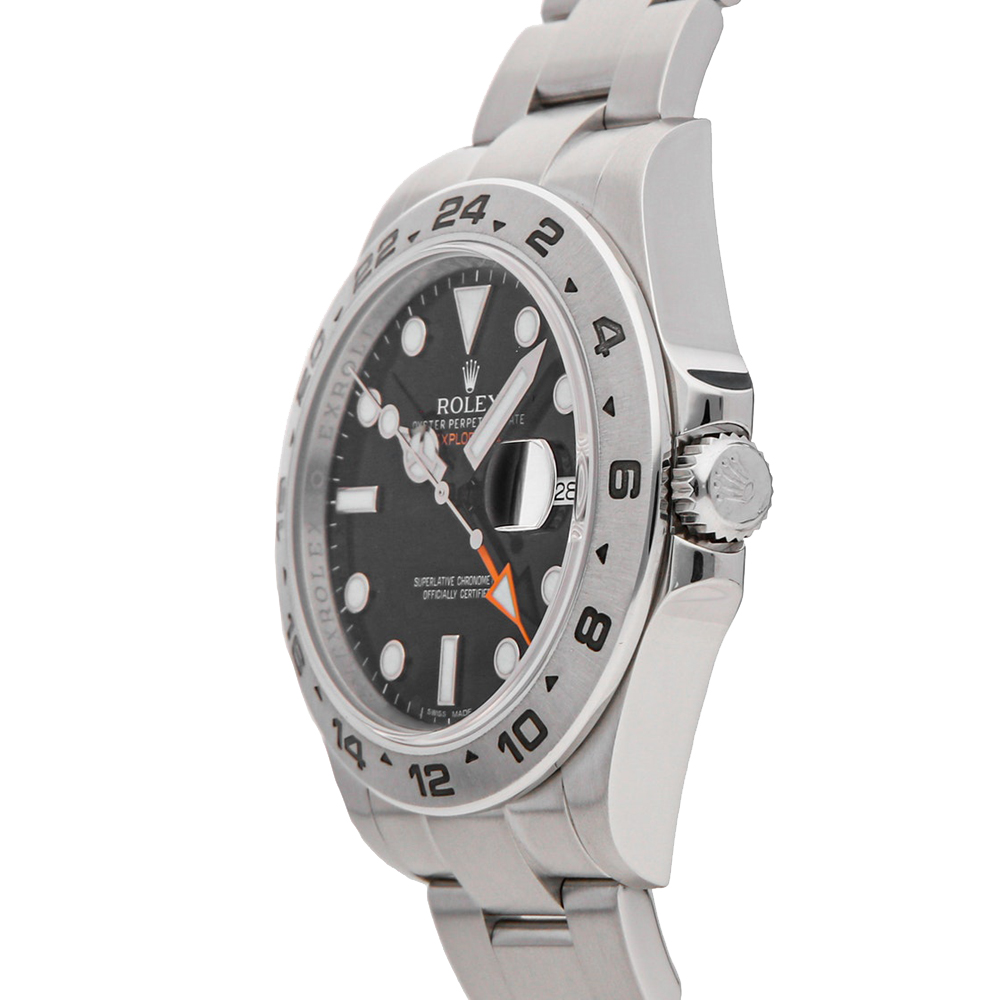 

Rolex Black Stainless Steel Explorer II 216570 Men's Wristwatch 42 MM