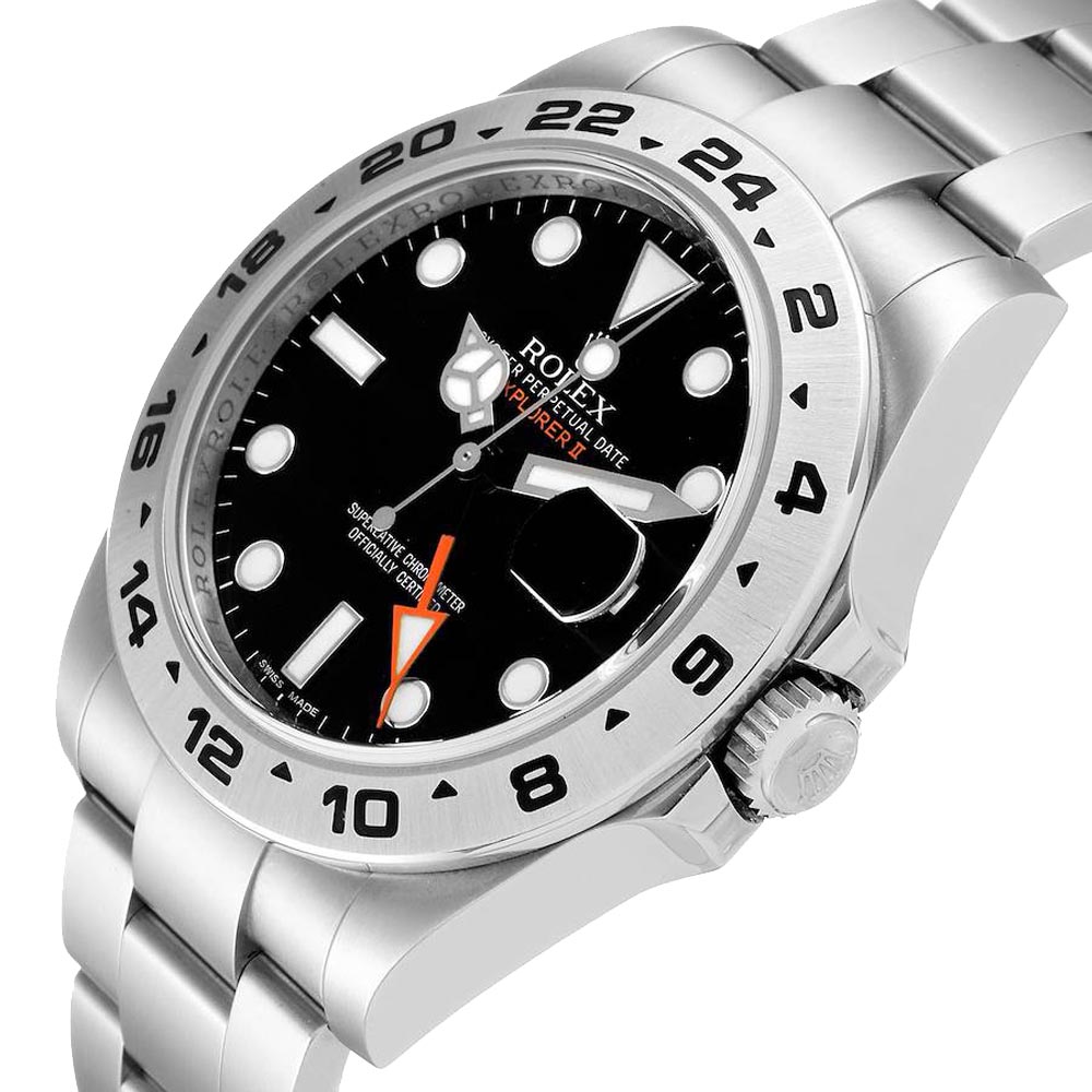 

Rolex Black Stainless Steel Explorer II 216570 Men's Wristwatch 42 MM