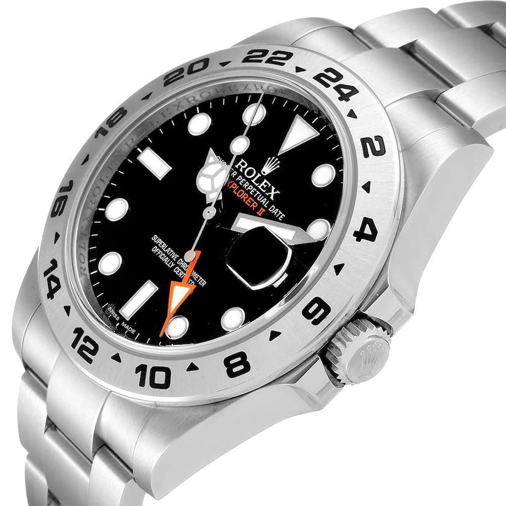 

Rolex Black Stainless Steel Explorer II 216570 Men's Wristwatch 42 MM