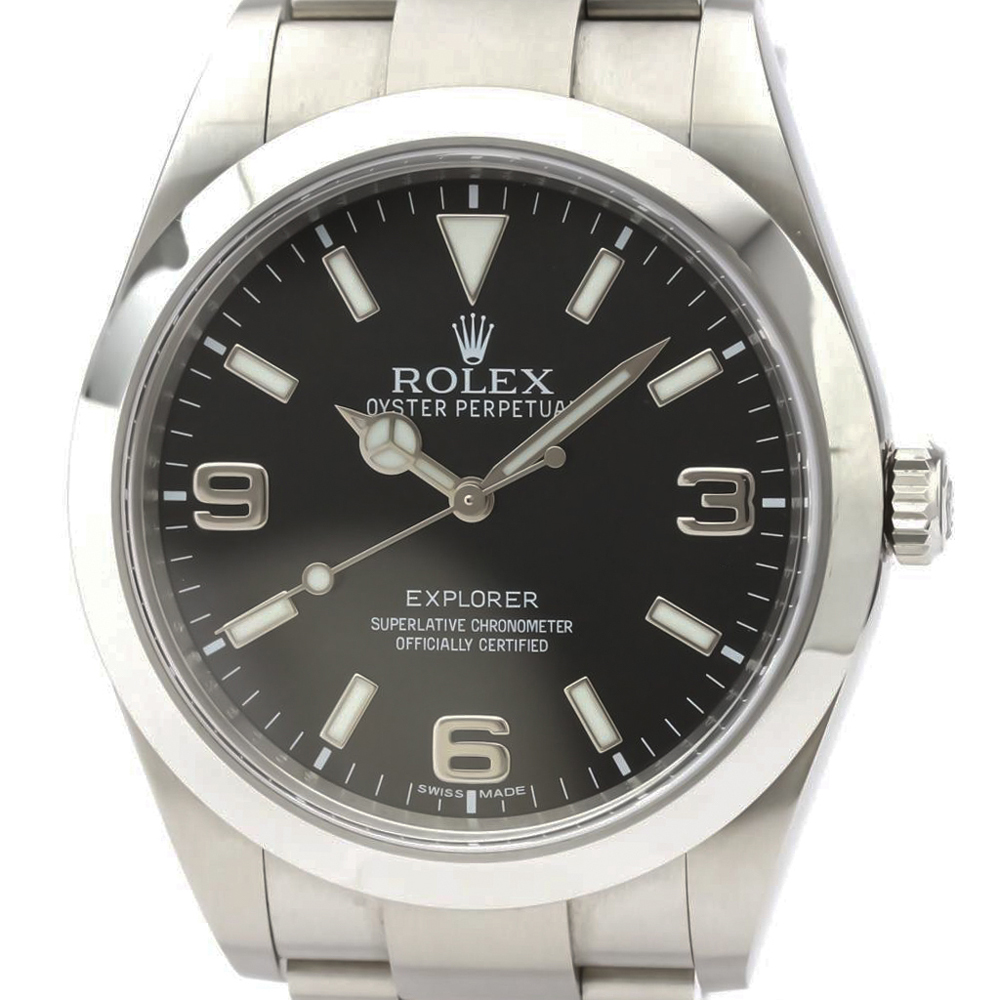 

Rolex Black Stainless Steel Explorer I Automatic Men's Wristwatch 39 MM