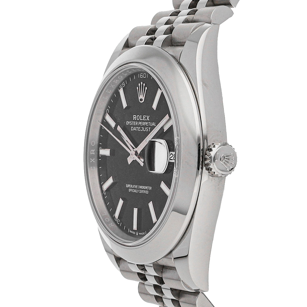 

Rolex Black Stainless Steel Datejust 126300 Men's Wristwatch 41 MM