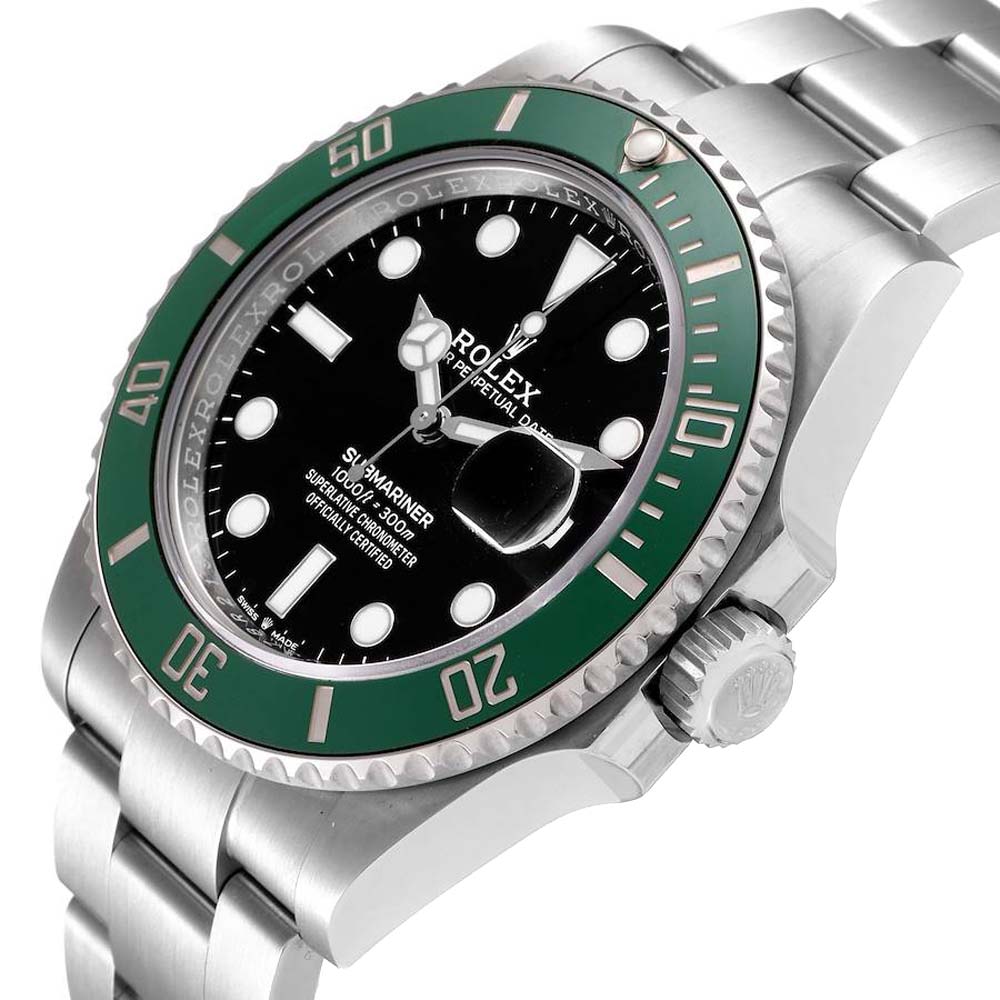 

Rolex Black Stainless Steel Submariner Kermit 126610LV Men's Wristwatch 41 MM