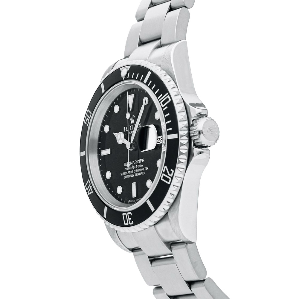 

Rolex Black Stainless Steel Submariner Date 16610 Men's Wristwatch 40 MM