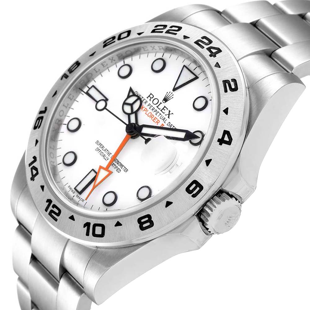 

Rolex White Stainless Steel Explorer II 216570 Men's Wristwatch 42 MM