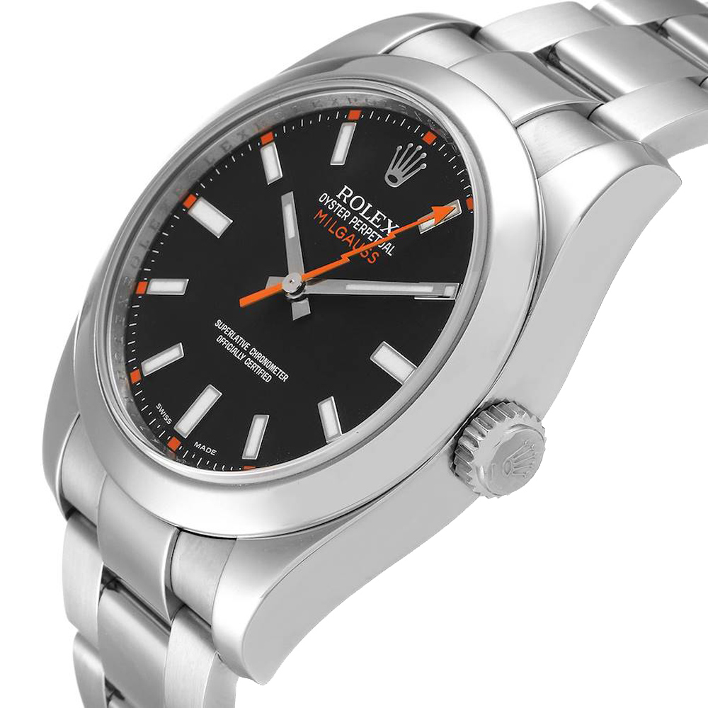 

Rolex Black Stainless Steel Milgauss 116400 Men's Wristwatch 40 MM