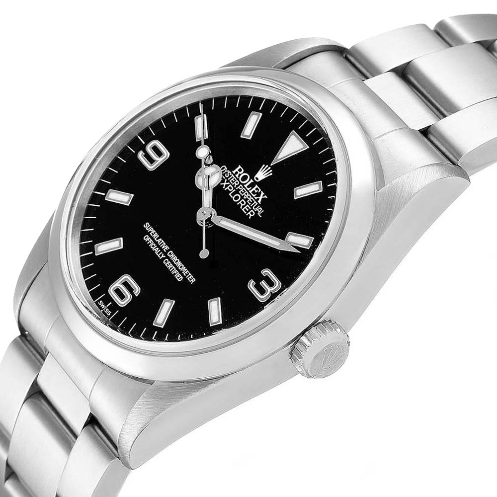 

Rolex Black Stainless Steel Explorer I 14270 Men's Wristwatch 36 MM