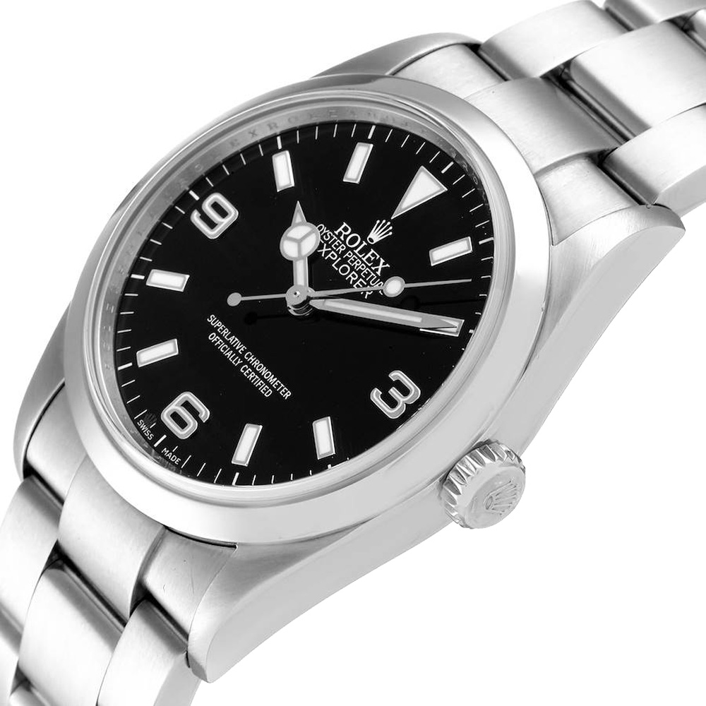 

Rolex Black Stainless Steel Explorer I 114270 Men's Wristwatch 36 MM