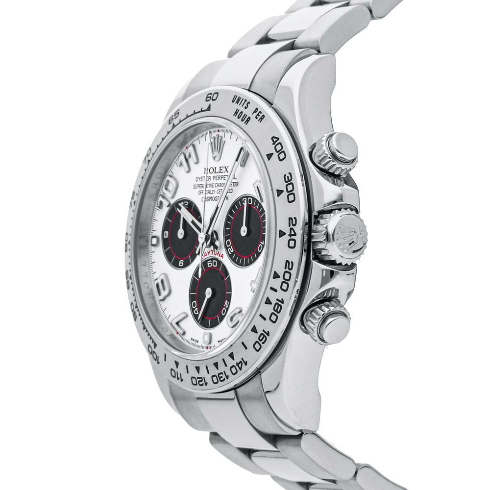 

Rolex Silver 18k White Gold Cosmograph Daytona 116509 Men's Wristwatch 40 MM