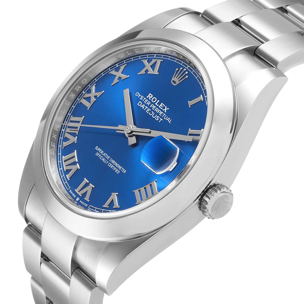 

Rolex Blue Stainless Steel Datejust 126300 Men's Wristwatch 41 MM