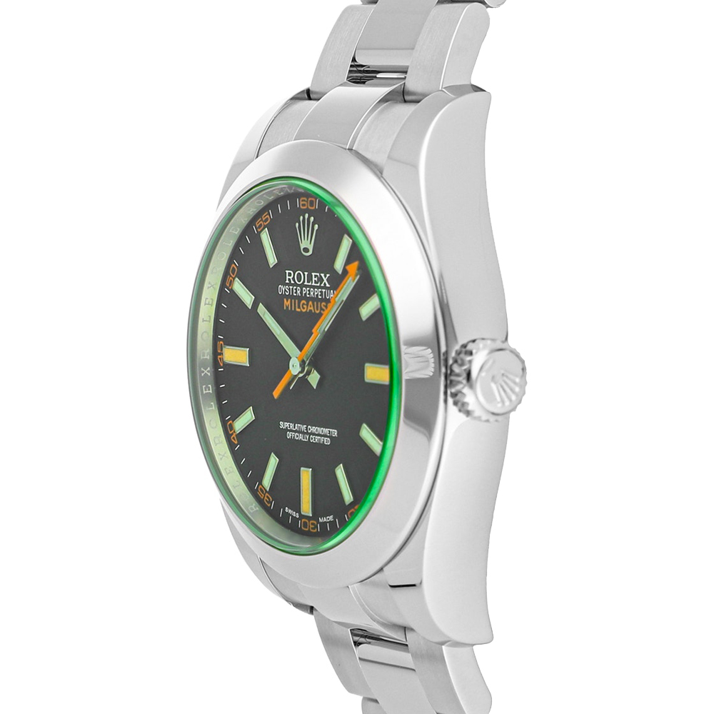

Rolex Green Stainless Steel Milgauss 116400GV Men's Wristwatch 40 MM