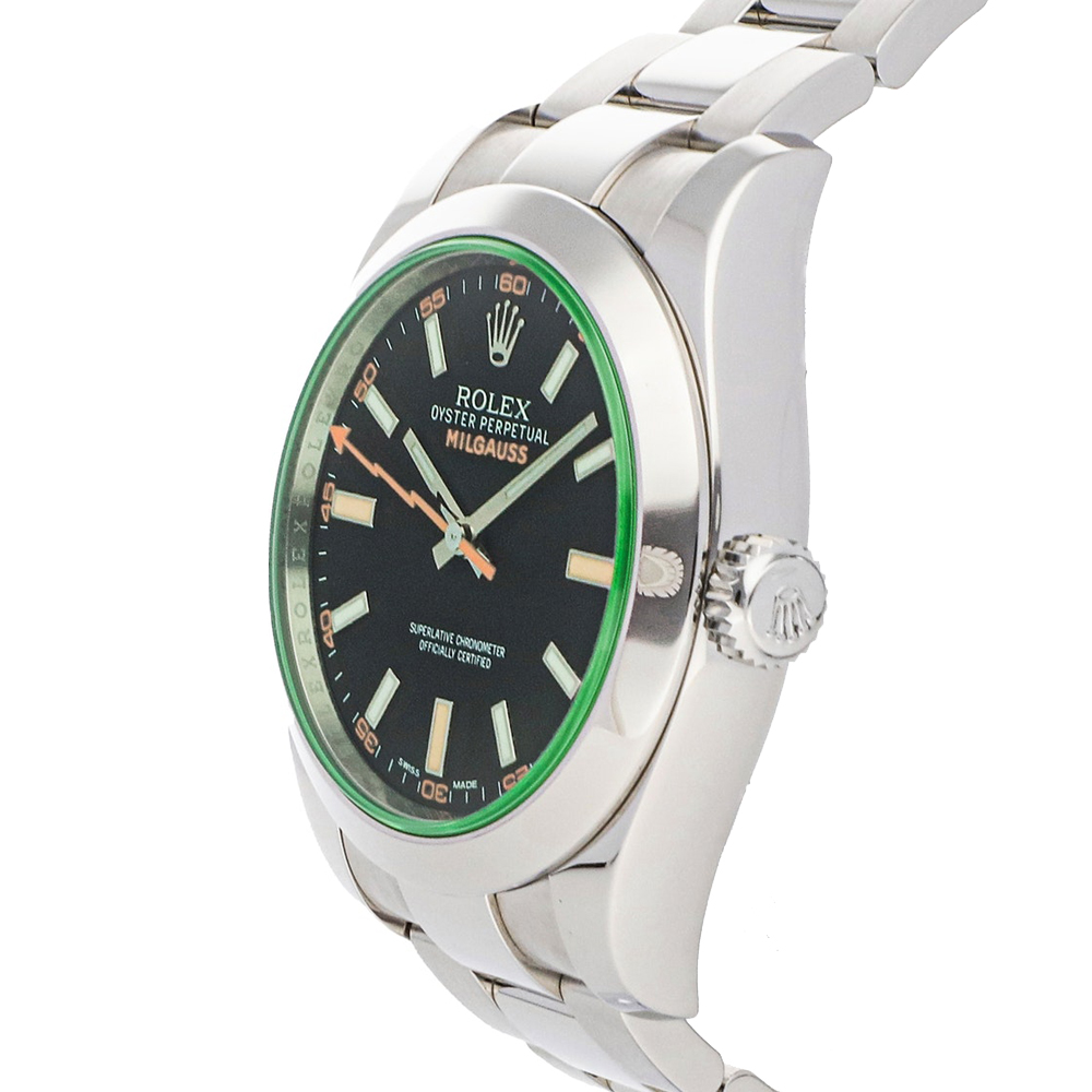 

Rolex Black Stainless Steel Milgauss 116400GV Men's Wristwatch 40 MM
