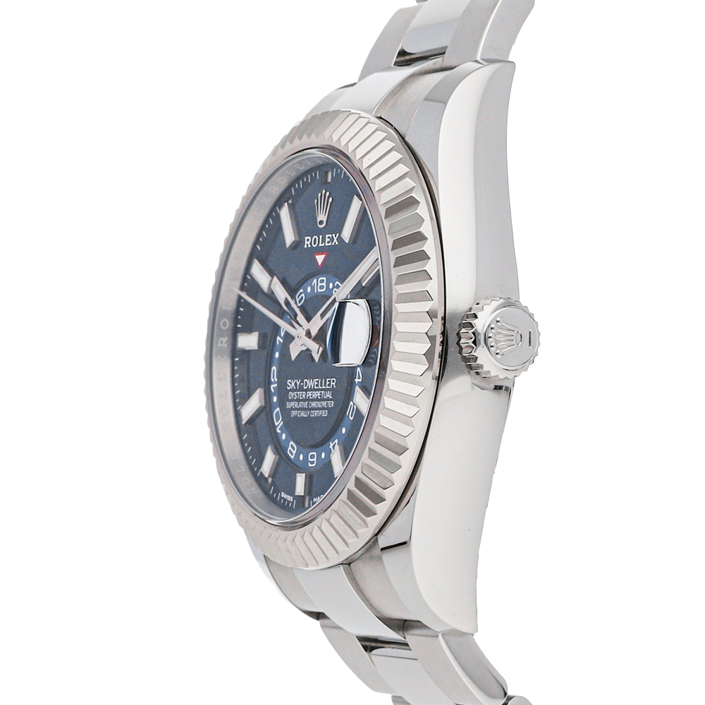 

Rolex Blue Stainless Steel Sky-Dweller 326934 Men's Wristwatch 42 MM