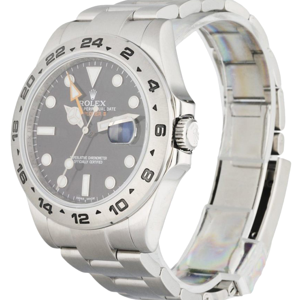 

Rolex Black Stainless Steel Explorer II 216570 Men's Wristwatch 42 MM