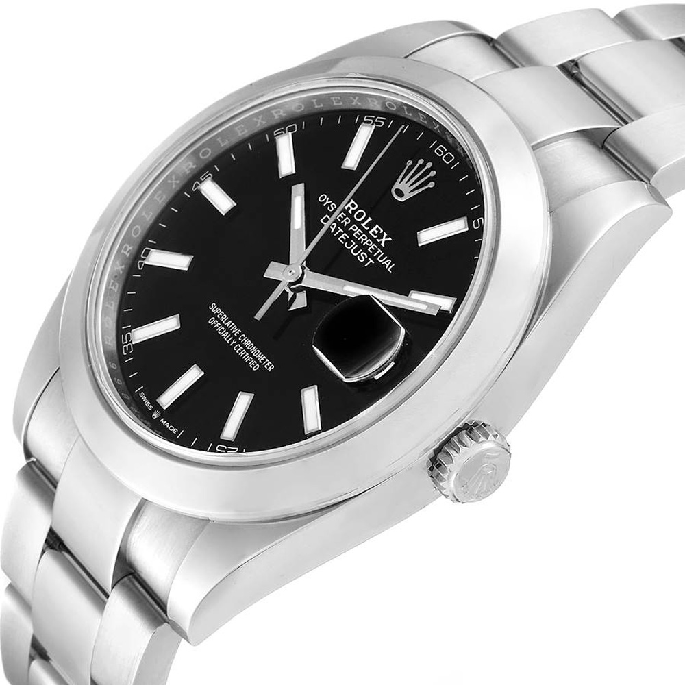 

Rolex Black Stainless Steel Datejust 126300 Men's Wristwatch 41 MM