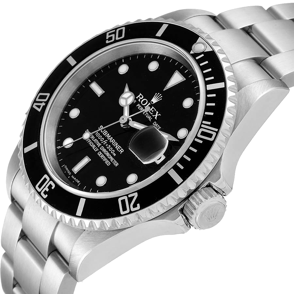 

Rolex Black Stainless Steel Submariner 16610 Men's Wristwatch 40 MM