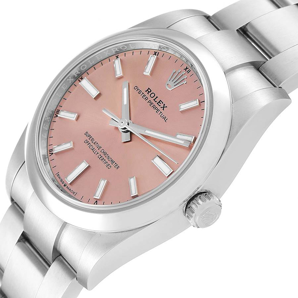 

Rolex Pink Stainless Steel Oyster Perpetual 124200 Men's Wristwatch 34 MM