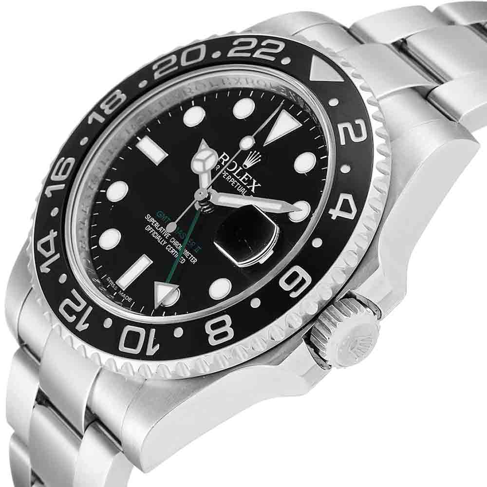 

Rolex Black Stainless Steel GMT Master II 116710 Men's Wristwatch 40 MM