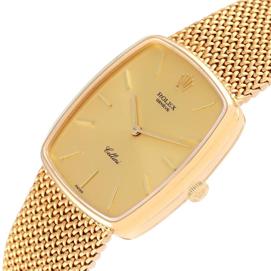 

Rolex Champagne 18k Yellow Gold Cellini Vintage 4086 Men's Wristwatch 23 x 31 MM