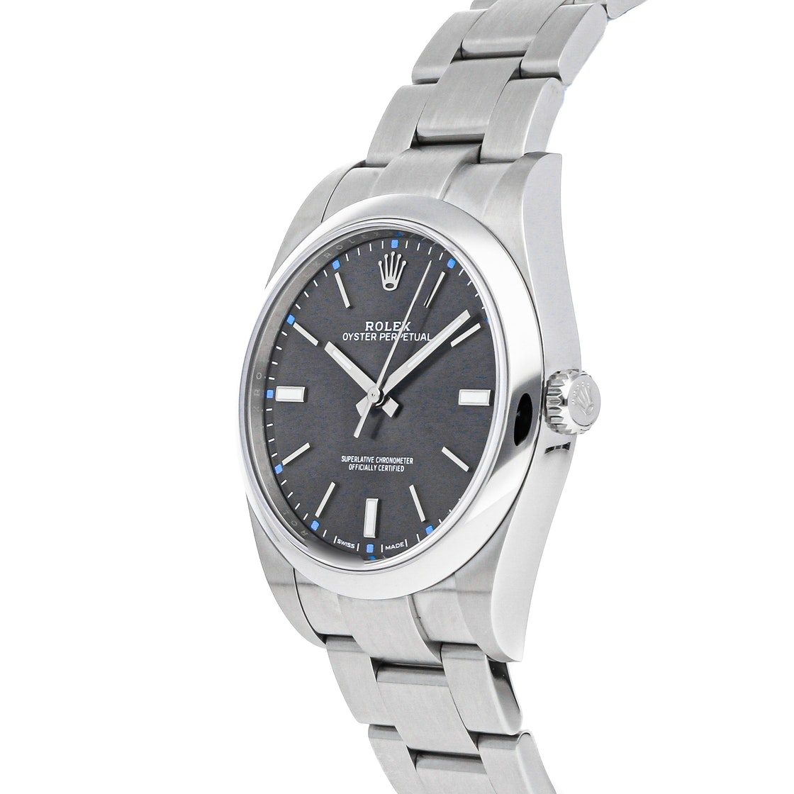 

Rolex Grey Stainless Steel Oyster Perpetual 114300 Men's Wristwatch 39 MM