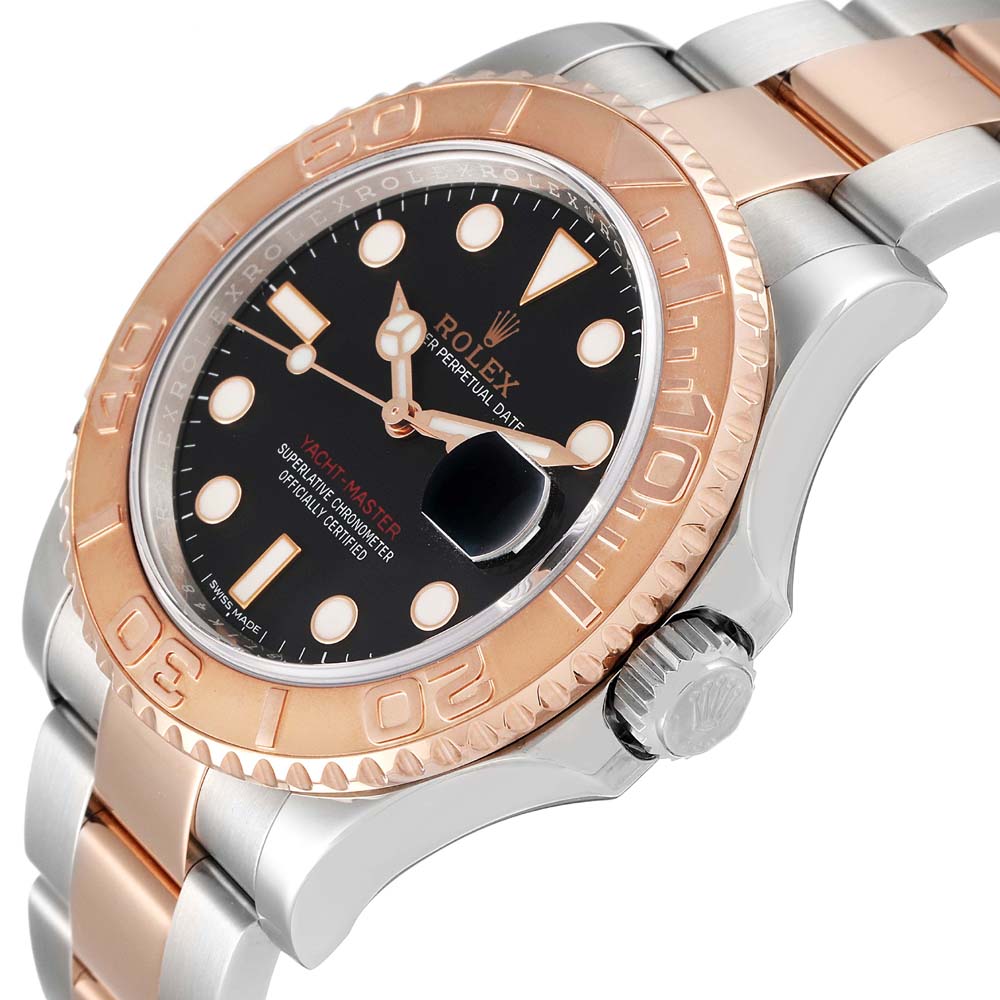 

Rolex Black 18K Rose Gold And Stainless Steel Yachtmaster 116621 Men's Wristwatch 40 MM