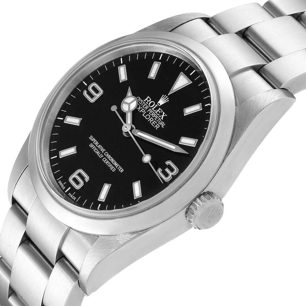 

Rolex Black Stainless Steel Explorer I 114270 Men's Wristwatch 36 MM