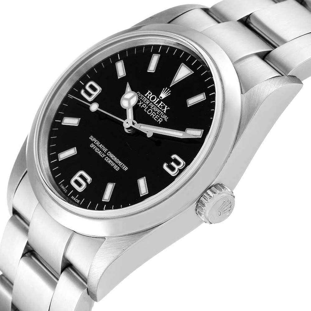 

Rolex Black Stainless Steel Explorer I 114270 Men's Wristwatch 36 MM