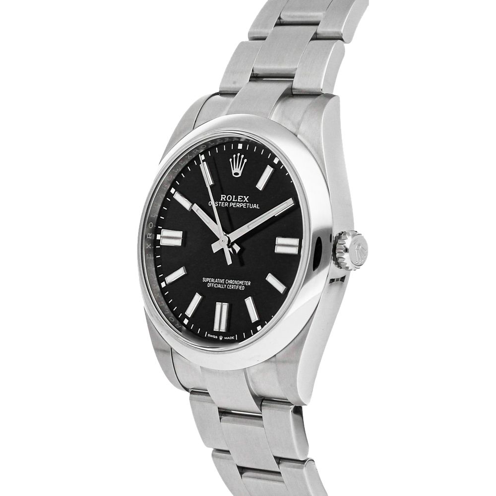 

Rolex Black Stainless Steel Oyster Perpetual 124300 Men's Wristwatch 41 MM