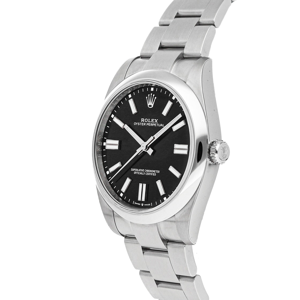 

Rolex Black Stainless Steel Oyster Perpetual 124300 Men's Wristwatch 41 MM