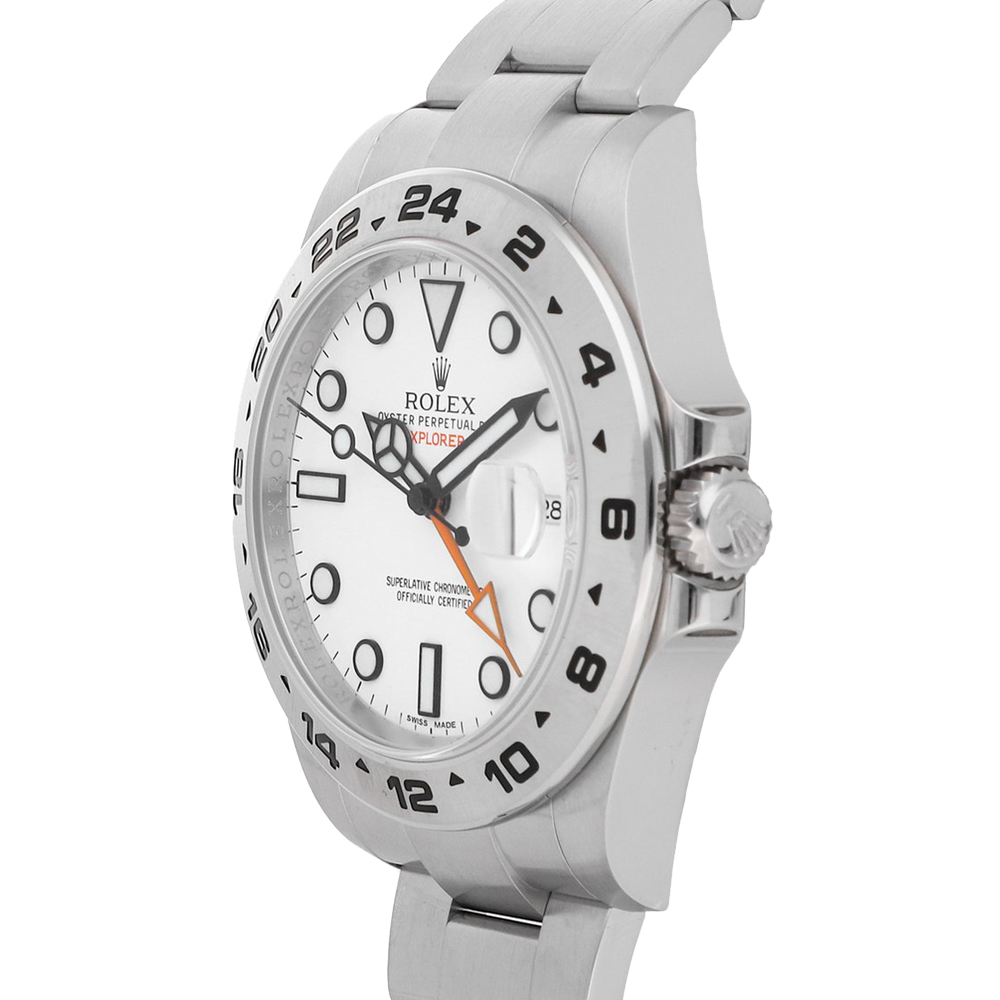 

Rolex White Stainless Steel Explorer II 216570 Men's Wristwatch 42 MM