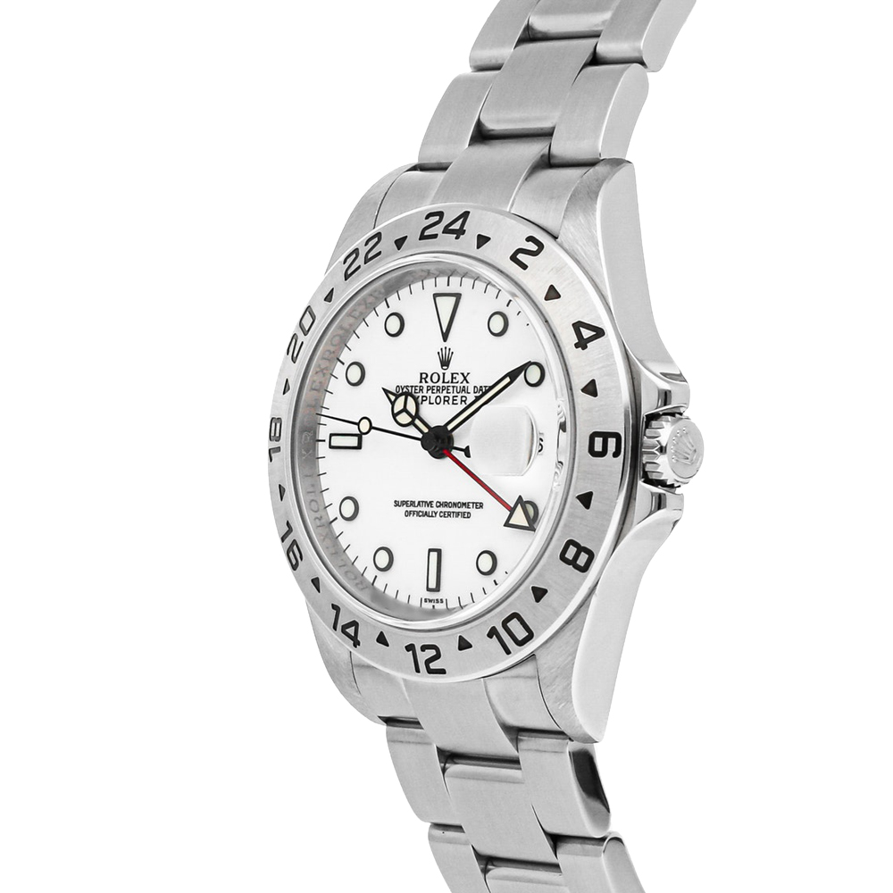 

Rolex White Stainless Steel Explorer II 16570 Men's Wristwatch 40 MM